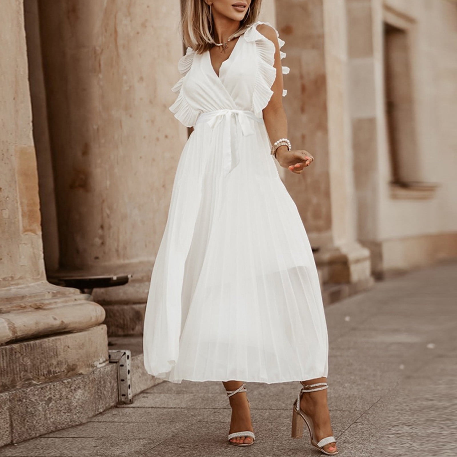 white semi formal dress